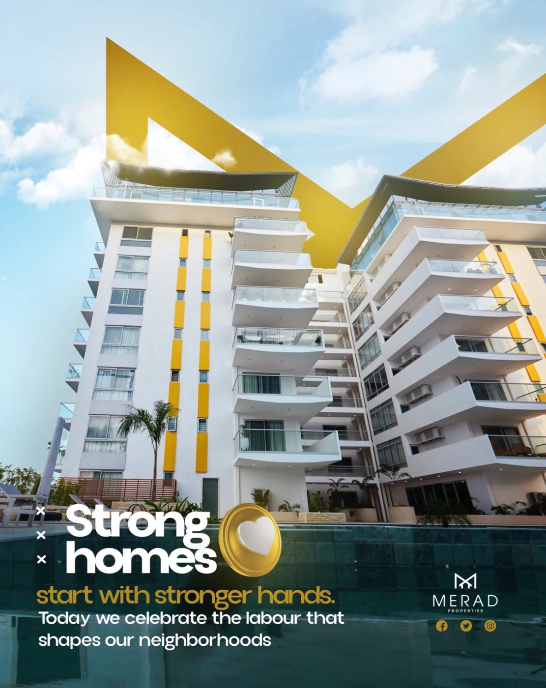 Merad apartment building with pool – Strong homes start with stronger hands